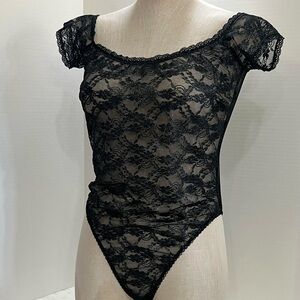 Elegant Black Lace Bodysuit